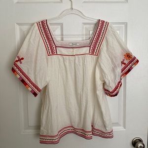 Embroidered Madewell blouse